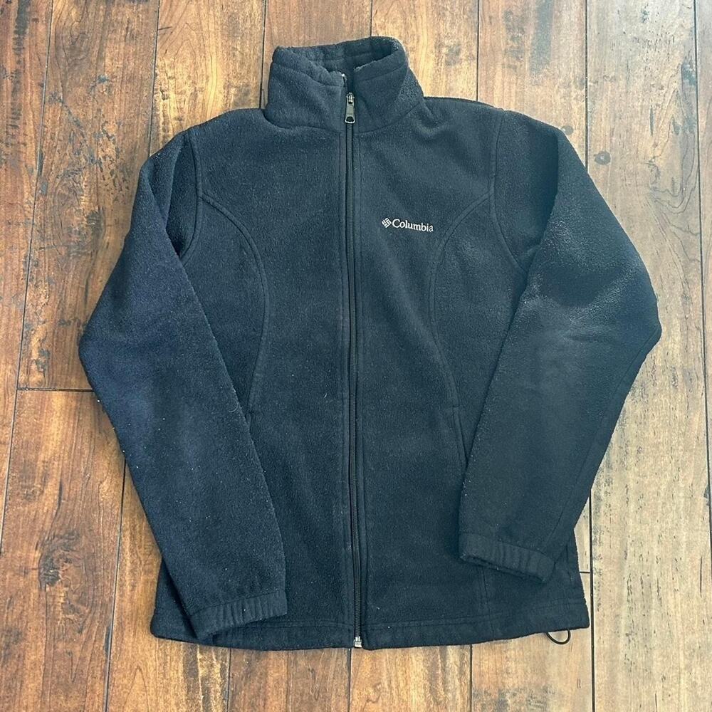 Columbia Sportswear Women's S Black Zip Up Collared Fleece Jacket